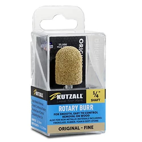 Kutzall Original Ball Nose Rotary Burr 19mm (3/4") Dia. x 28.5mm (1-1/8") L | Tungsten Carbide Wood Carving Bit for Die Grinders thumbnail 1