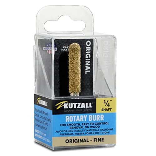 Kutzall Original Ball Nose Rotary Burr 6.3mm (1/4") Shank, 34.9mm (1-3/8") Length | Fine Tungsten Carbide Wood Carving Bit for Die Grinders thumbnail 1