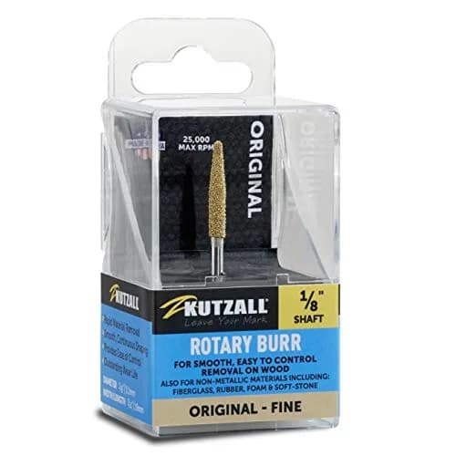 Kutzall Original Taper Rotary Burr 1⁄8" Shaft Fine | Wood Carving & Detailing Tool thumbnail 1