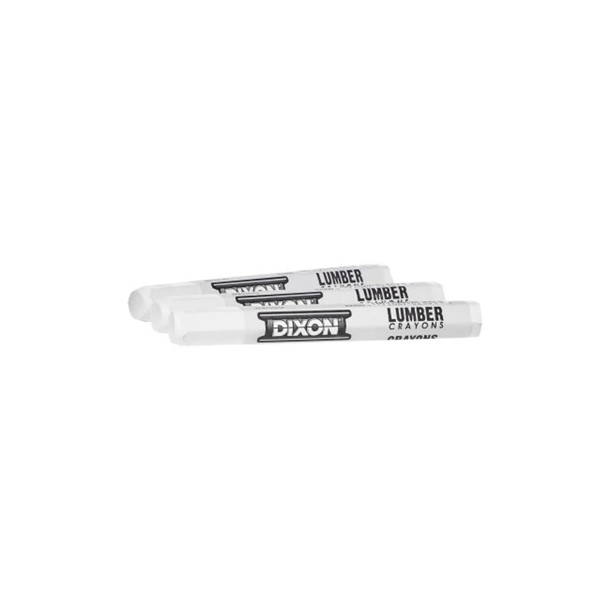 Dixon Industrial Lumber Marking Crayons White 12 Count (4.5" x 1/2" Hex) | PMA Certified Non-Toxic
