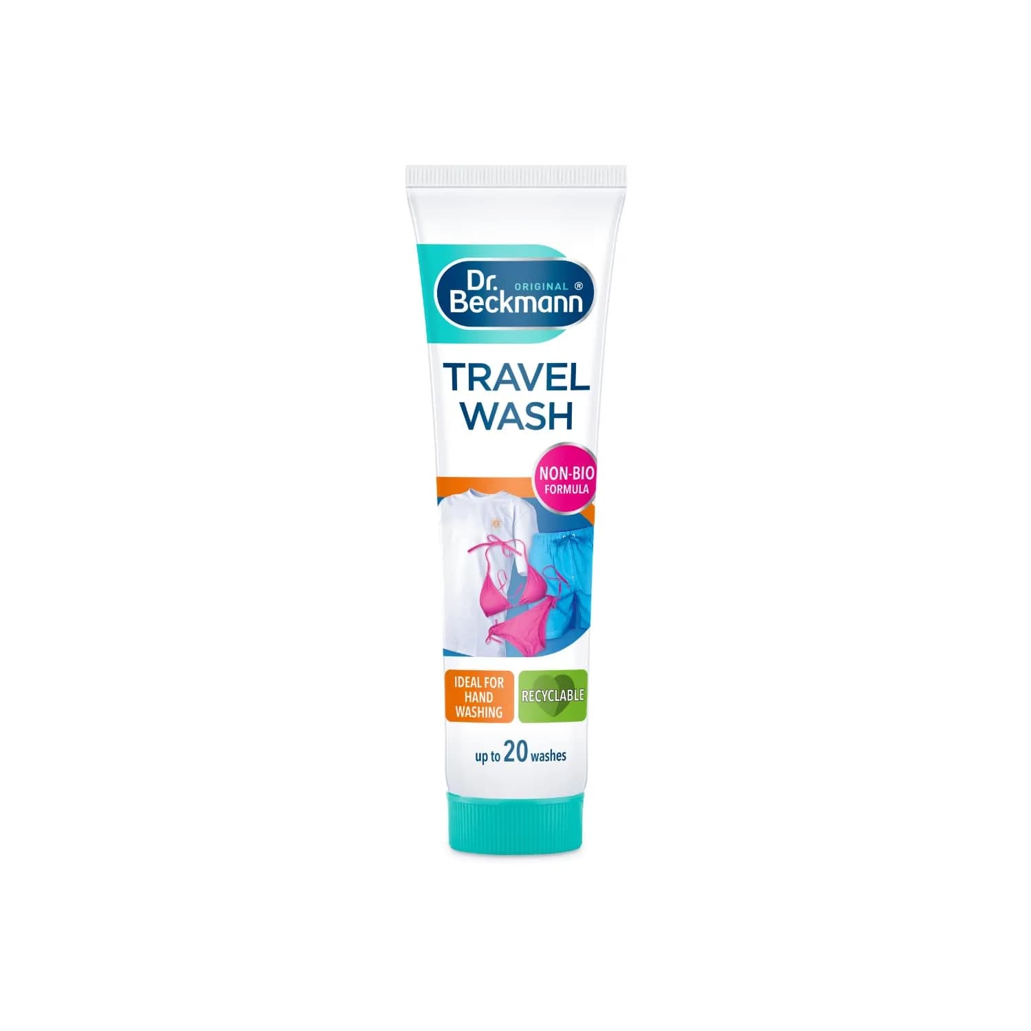 Dr. Beckmann Travel Wash Gel 100 ml (3.38 Fl Oz) | Concentrated Formula for On-the-Go Laundry — Multi-colour
