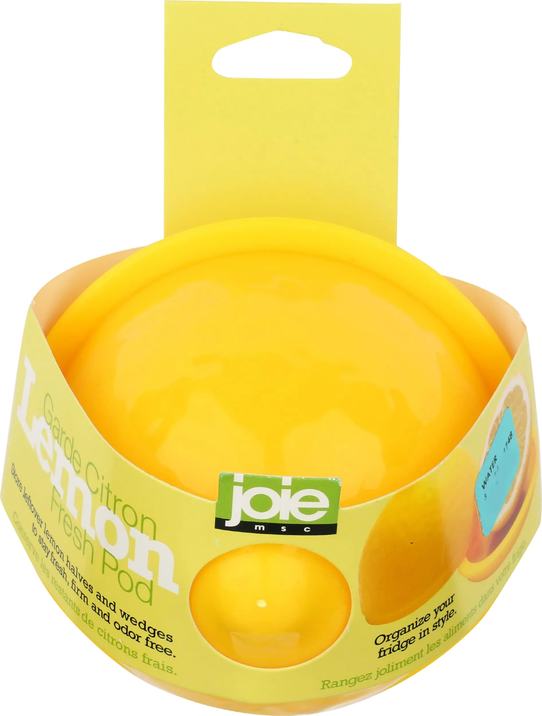 Joie Fresh Pod Avocado Storage Container with Clear Snap-On Lid, Keeps Leftover Half Flavorful and Firm in Fridge, Reusable Kitchen Gadget, BPA Free, Dishwasher Safe (1 Count) — Lemon Saver Pod