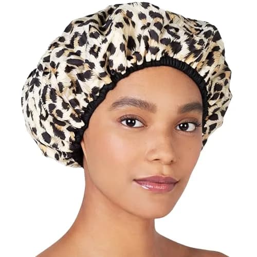 Betty Dain Socialite Reusable Shower Cap, Safari Spots, Terry Lined, 1 Count thumbnail 1