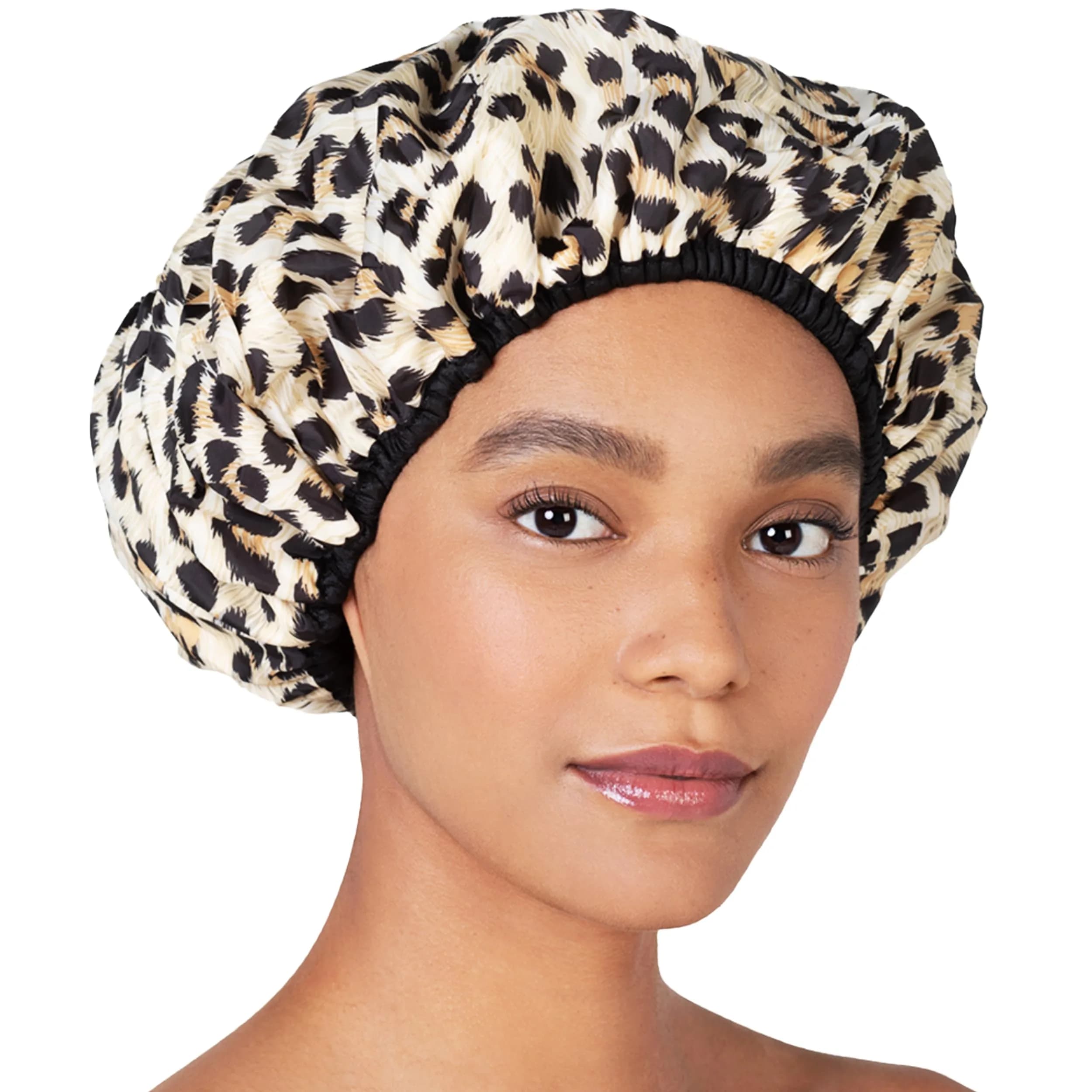 Betty Dain Socialite Reusable Shower Cap, Safari Spots, Terry Lined, 1 Count - main product image