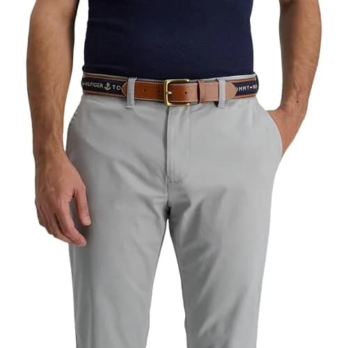 Tommy Hilfiger Men's Ribbon Inlay Casual Belt with Harness Buckle, Navy, 34.3 cm (13.5 inches) | Classic American Style thumbnail 6