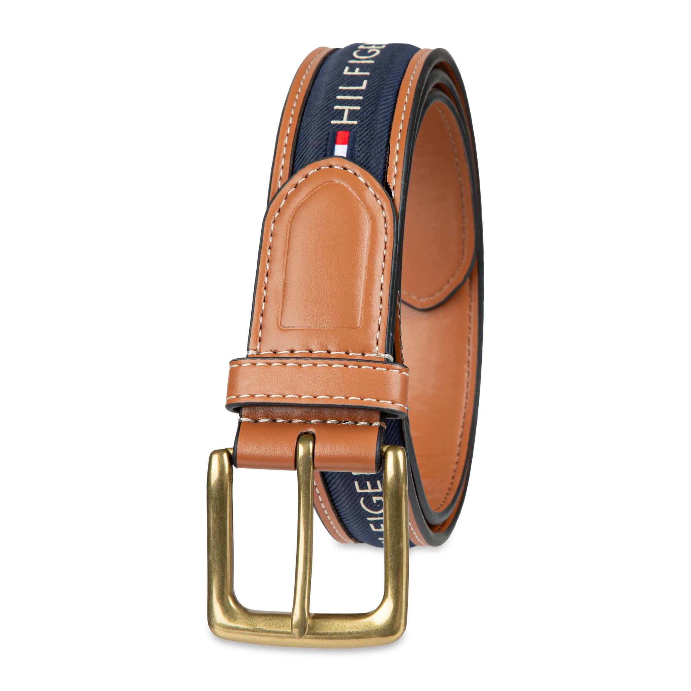 Tommy Hilfiger Men's Ribbon Inlay Casual Belt 3.5cm (1 3/8") | Classic American Style - main product image