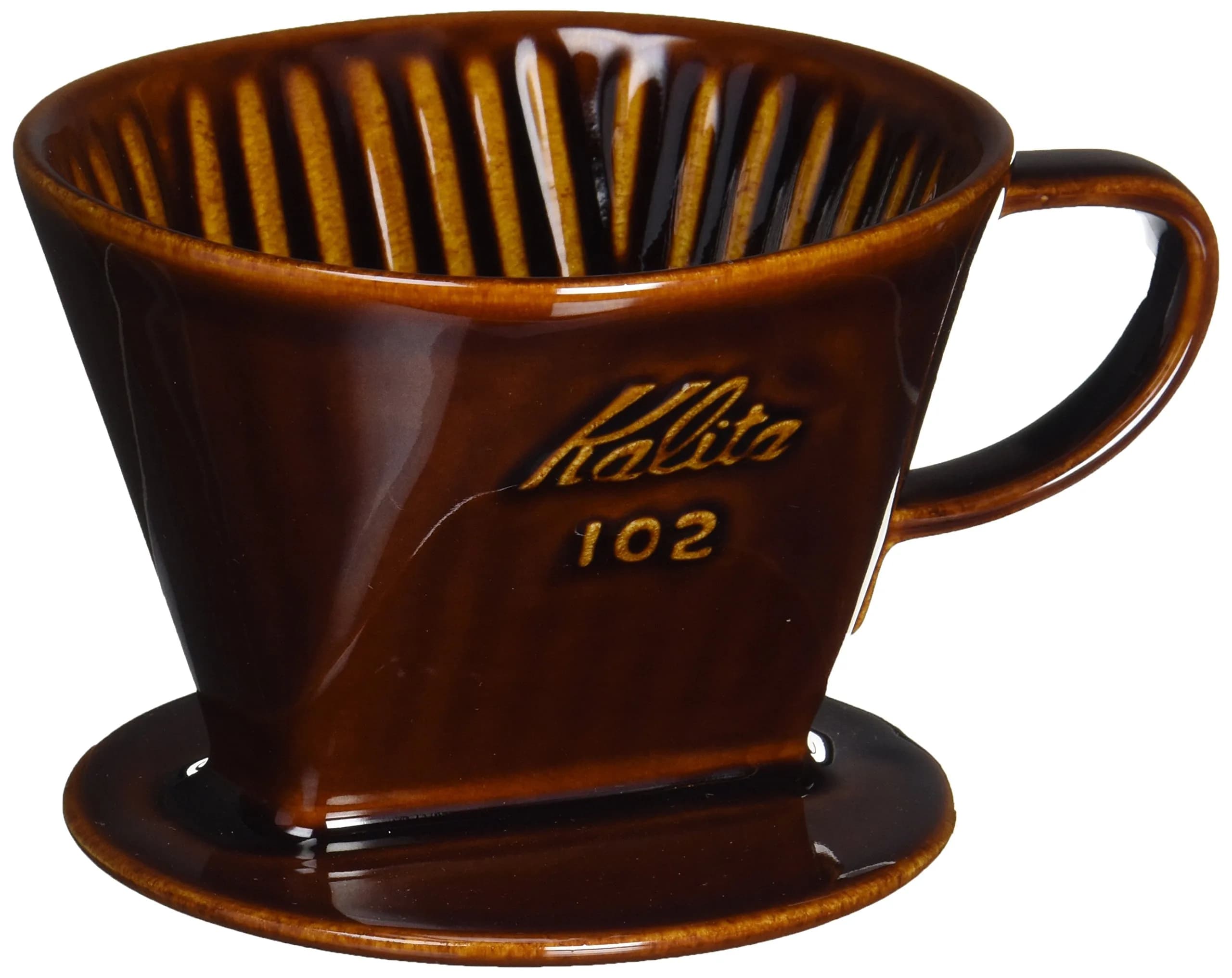 Kalita Style Ceramic Pour Over Coffee Dripper 102, 4 Cups (1.5 L) | Balanced Extraction for Rich Flavor