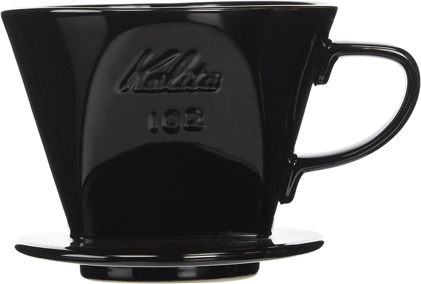 Kalita Ceramic Coffee Dripper Black for 2-4 Cups (#02005) | Balanced Extraction Pour Over Coffee Maker