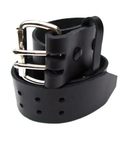 Dangerous Threads Heavy Duty Black Leather Belt 2" Wide (56) | Genuine USA-Sourced Full Grain Leather thumbnail 1