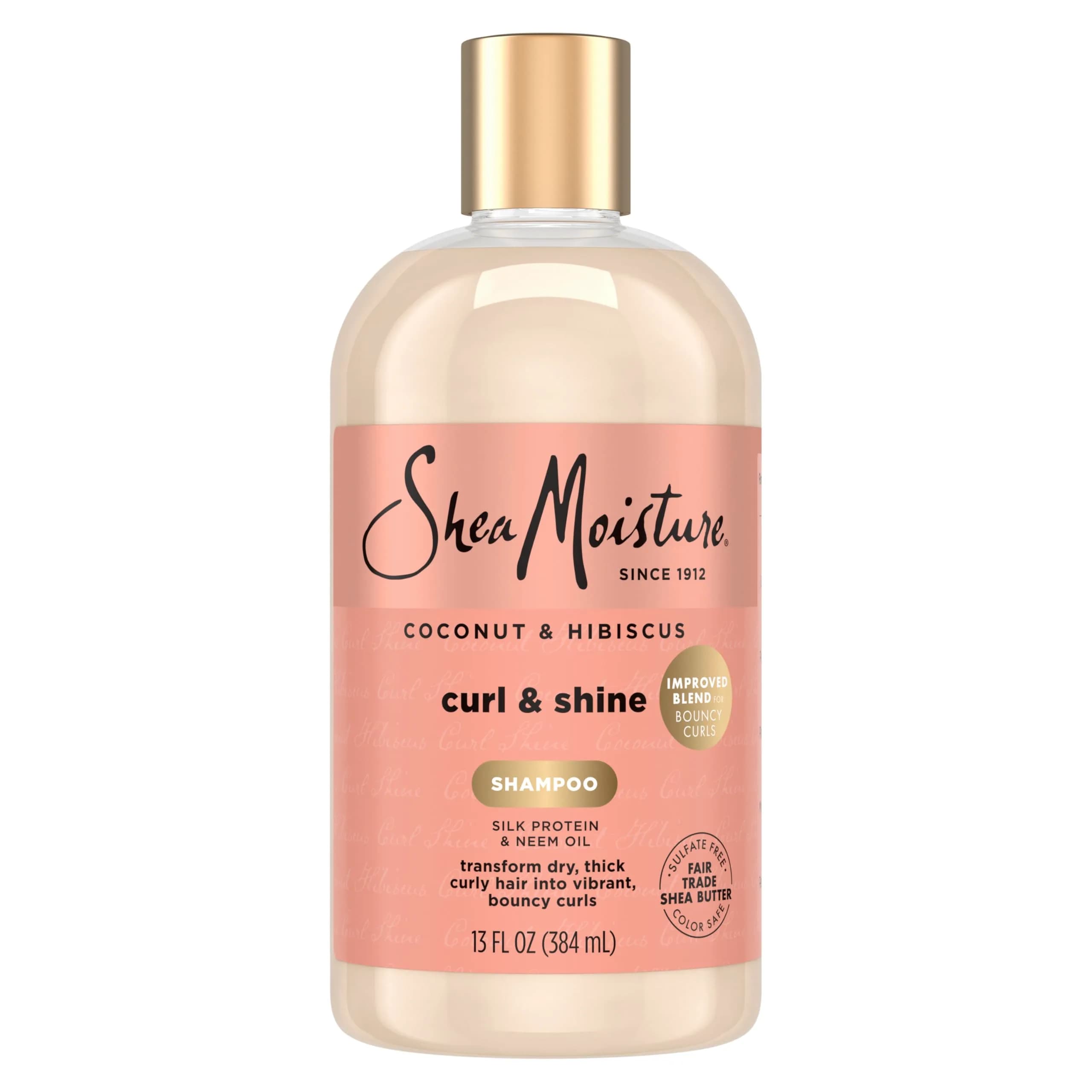 Shea Moisture Coconut Hibiscus Curl and Shine Shampoo 384ml (13 Fl Oz) | Hydrates and Defines Curls - main product image