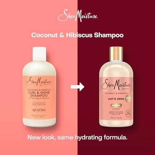 Shea Moisture Coconut Hibiscus Curl and Shine Shampoo 384ml (13 Fl Oz) | Hydrates and Defines Curls thumbnail 3