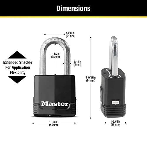 Master Lock Magnum Outdoor Padlock 48mm Body, 38mm Shackle | Tough-Cut Boron-Carbide Shackle thumbnail 6