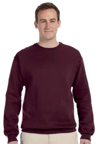 Jerzees NuBlend Crewneck Sweatshirt Maroon Small | 8 oz Pill-Resistant Fleece thumbnail 1
