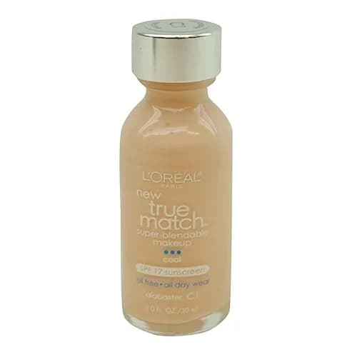 L'Oreal Paris True Match Super-Blendable Liquid Foundation C1 Alabaster 1 Fl Oz | Natural Finish, SPF 17, For All Skin Types thumbnail 2