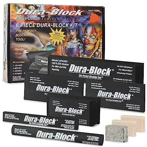 Dura-Block Set 6pc - Flexible EVA Foam Wet or Dry Autobody Sanding Blocks Kit for Automotive Bodywork thumbnail 1