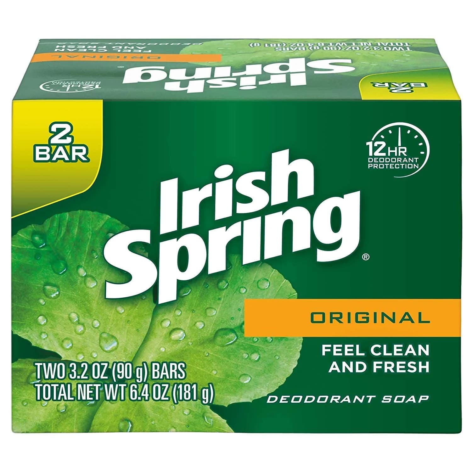 Irish Spring Original Scent Bar Soap 3.2 oz (90.7 g) | Classic Clean & Fresh - main product image