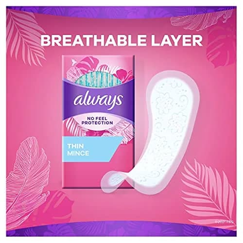 Always Thin No Feel Protection Daily Liners Regular Absorbency Unscented, 324 Count (Pack of 2) | Dermatologically Tested & Skin Friendly thumbnail 3