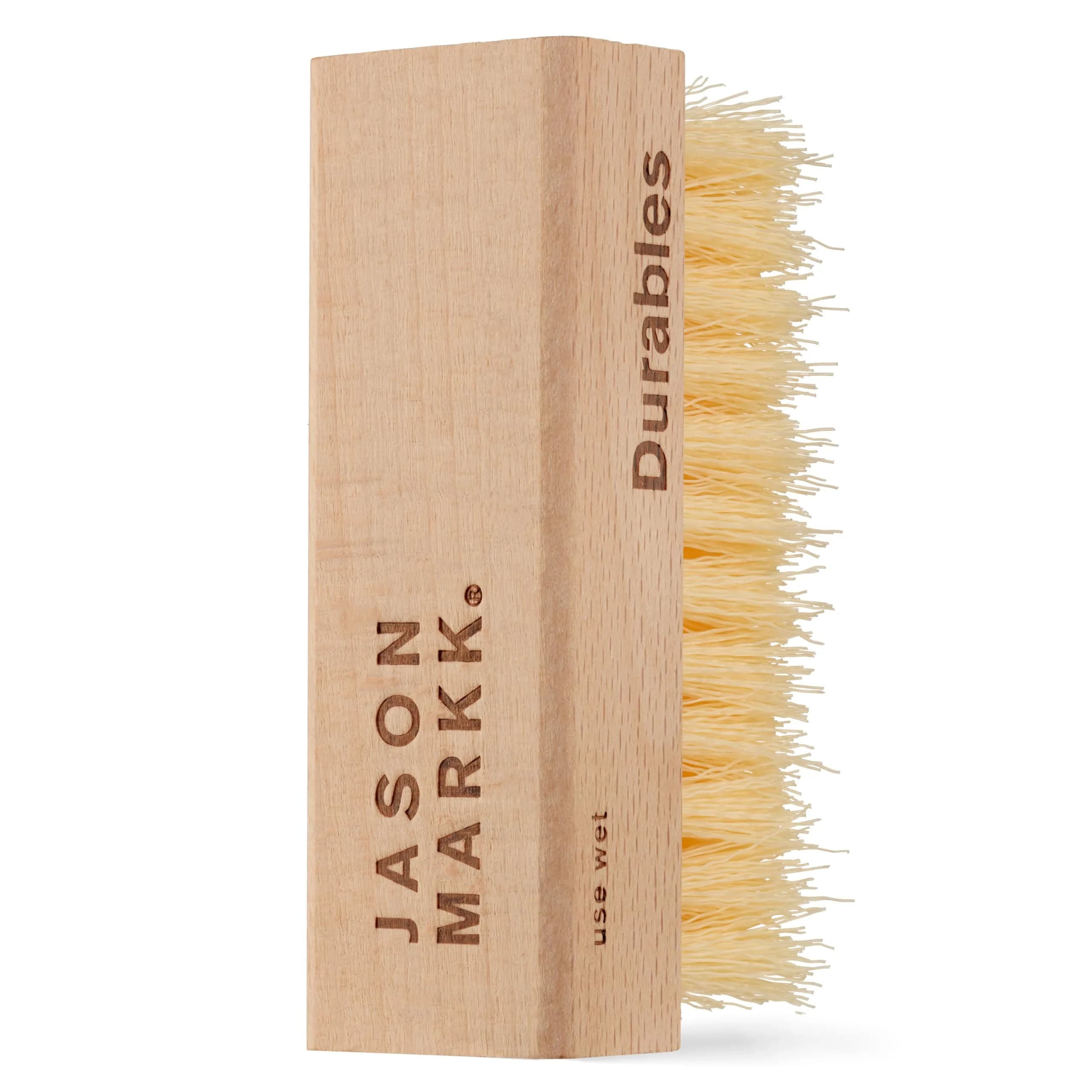 Jason Markk Standard Cleaning Brush - Handcrafted Beech Wood Handle - Synthetic Bristles - 4-inch Length | Tough on Stubborn Stains