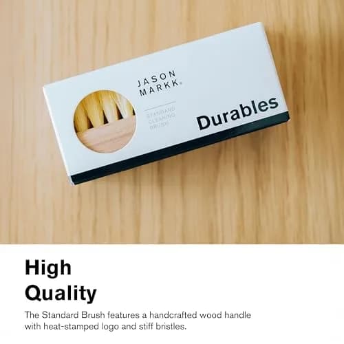Jason Markk Standard Cleaning Brush - Handcrafted Beech Wood Handle - Synthetic Bristles - 4-inch Length | Tough on Stubborn Stains thumbnail 4
