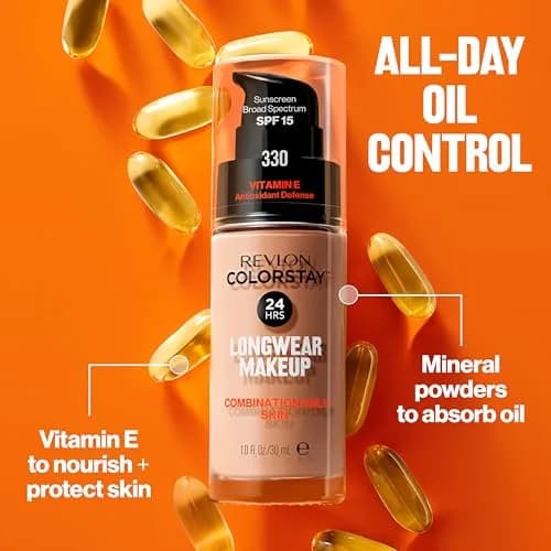 Revlon Colorstay Longwear Foundation for Combination/Oily Skin, 240 Medium Beige, 29.57 ml (1 fl oz) | 24-Hour Matte Wear thumbnail 4