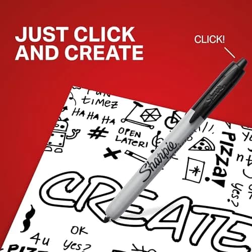 Sharpie Retractable Permanent Markers Fine Tip Black | Bold, Water-Resistant, Quick-Dry thumbnail 7