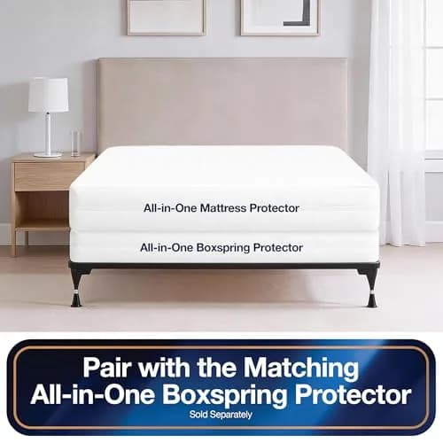 Bed Bug Blocker All-in-One Mattress Protector Encasement Queen White | Triple Seal Protection, Water & Stain Resistant thumbnail 5