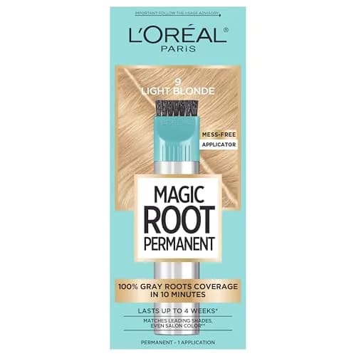 L'Oreal Paris Magic Root Permanent Hair Color Kit 9 Light Blonde - 10-Minute Gray Coverage thumbnail 1