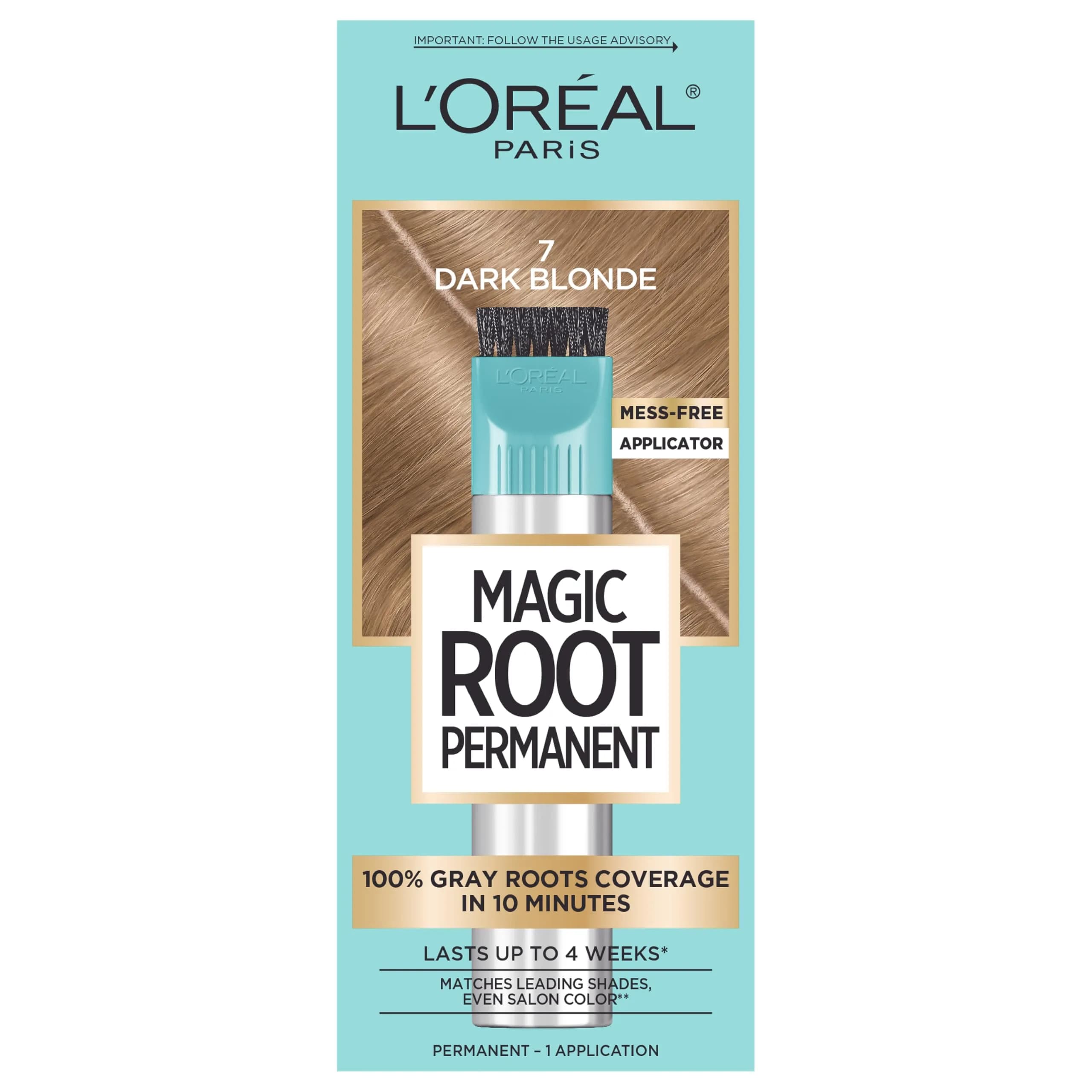 L'Oreal Paris Magic Root Permanent Hair Color Kit 3 Soft Black, Pack of 2 | 10-Minute Gray Coverage — 7 Dark Blonde