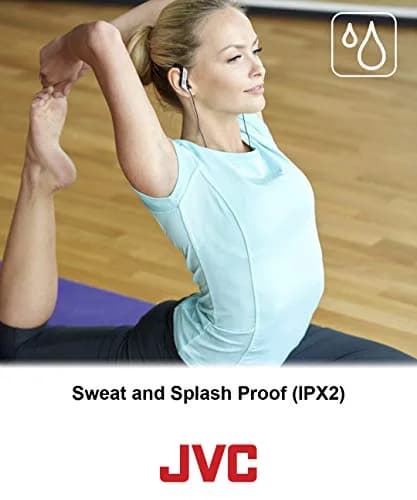 JVC Clip Style Headphone Black and Silver | Splash Proof, Water Resistant, Powerful Sound thumbnail 4