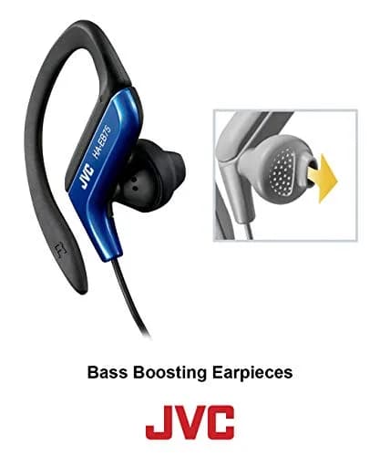 JVC Clip Style Headphone Black and Silver | Splash Proof, Water Resistant, Powerful Sound thumbnail 3