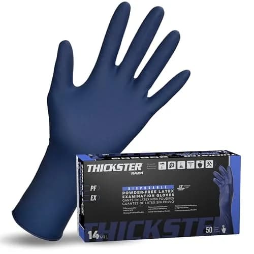 SAS Thickster Powder Free Latex Gloves Extra Large | Exam Grade 14 Mil, 50 Gloves thumbnail 1