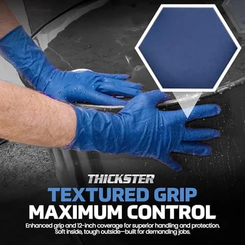 SAS Thickster Powder Free Latex Gloves Extra Large | Exam Grade 14 Mil, 50 Gloves thumbnail 4