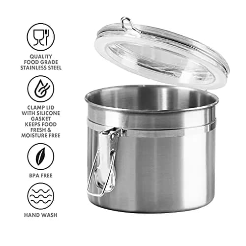 Oggi Stainless Steel Kitchen Canister 26 fl oz | Airtight Food Storage Container with See-Thru Lid thumbnail 3
