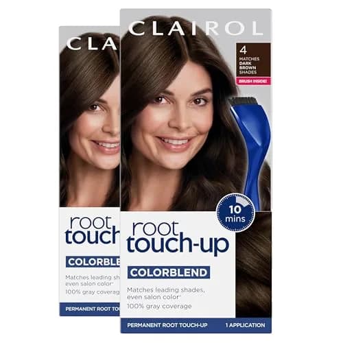 Clairol Root Touch Up Permanent Hair Dye 4 Dark Brown | 2-Pack, Easy 10-Minute Gray Coverage thumbnail 1