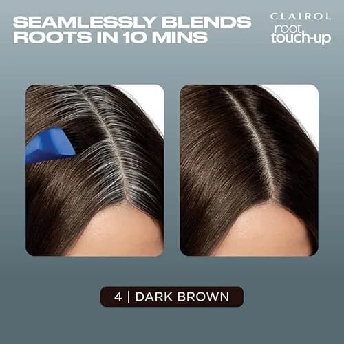 Clairol Root Touch Up Permanent Hair Dye 4 Dark Brown | 2-Pack, Easy 10-Minute Gray Coverage thumbnail 3
