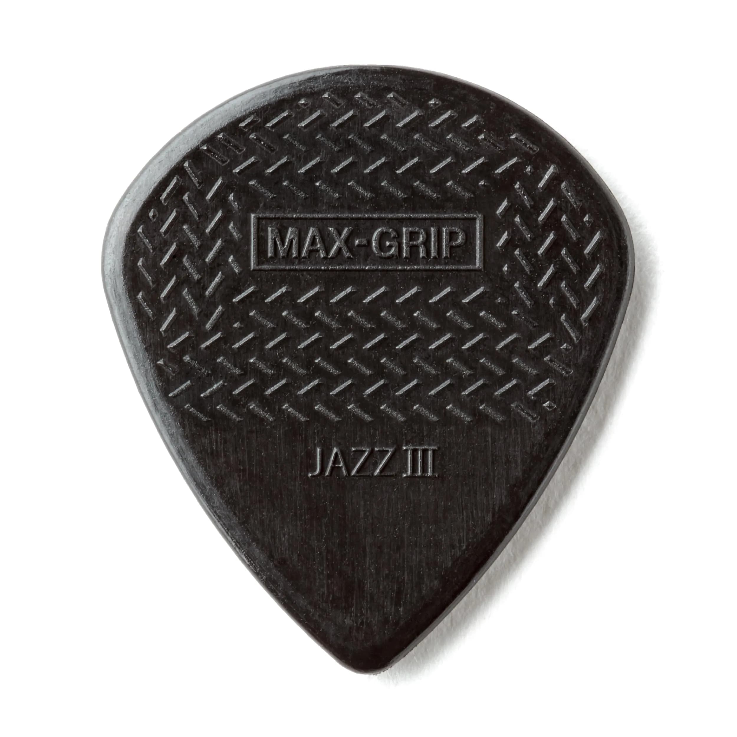Jim Dunlop Max-Grip Jazz III Stiffo Picks 1.38mm (6 Pack) | Precision Control for Guitarists
