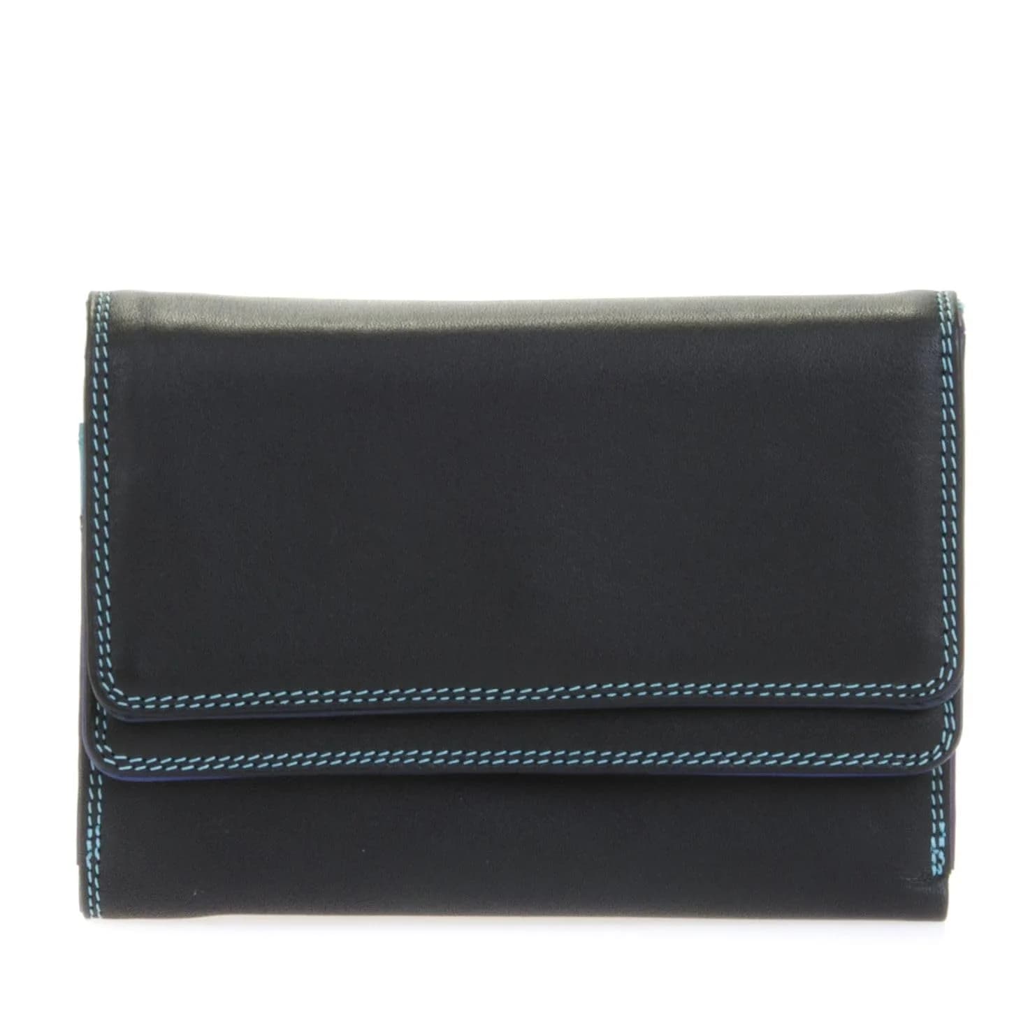 mywalit Double-Flap Wallet Leather Purse | 6 Credit Card Slots | ID Window, Coin Pockets & Pen | Lucca | Classy & Compact Accessory for Men & Women | Perfect for Everyday Use — Black Pace / Taille unique