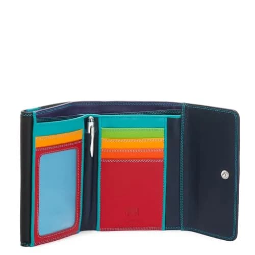 mywalit Double-Flap Wallet Leather Purse | 6 Credit Card Slots | ID Window, Coin Pockets & Pen | Black Pace | Compact & Stylish thumbnail 2