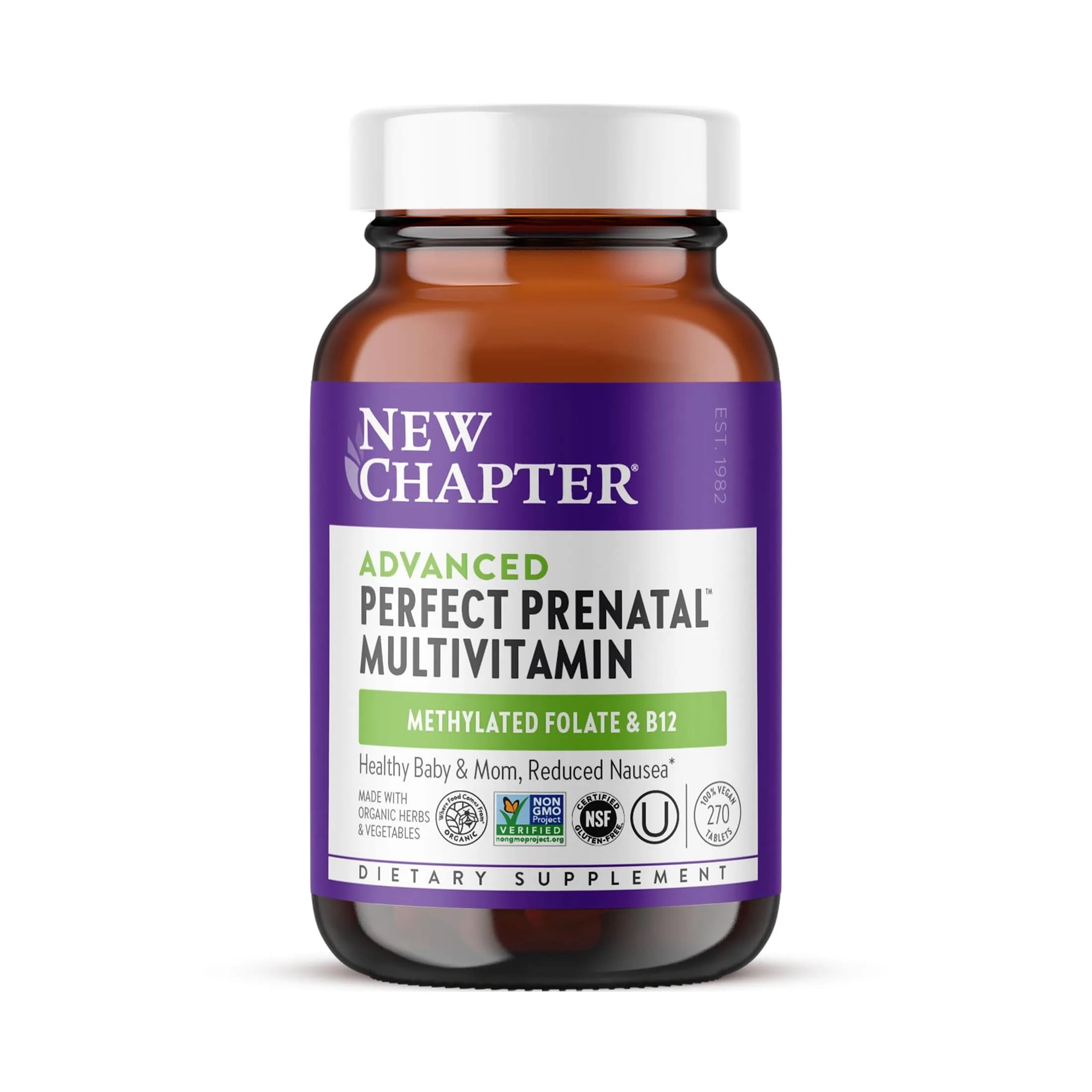 New Chapter Advanced Perfect Prenatal Vitamins 270 ct | Organic, Non-GMO, Support Baby & Mom - main product image