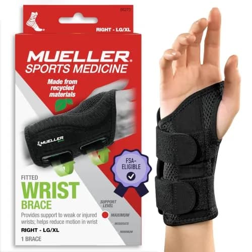 MUELLER Sports Medicine Green Fitted Wrist Brace for Men & Women | Carpal Tunnel & Tendonitis Support, Large/X-Large thumbnail 1