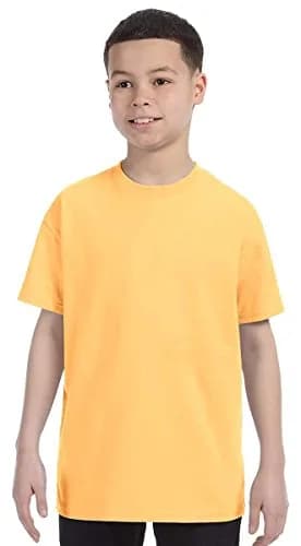 Gildan Heavy Cotton Youth T-Shirt 153 g (5.3 oz) Yellow Haze | Classic Fit Crew Neck Tee thumbnail 1