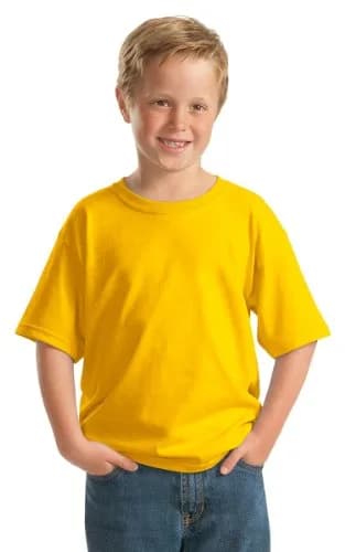 Gildan Heavy Cotton Youth T-Shirt 153 g (5.3 oz) Yellow Haze | Classic Fit Crew Neck Tee thumbnail 2