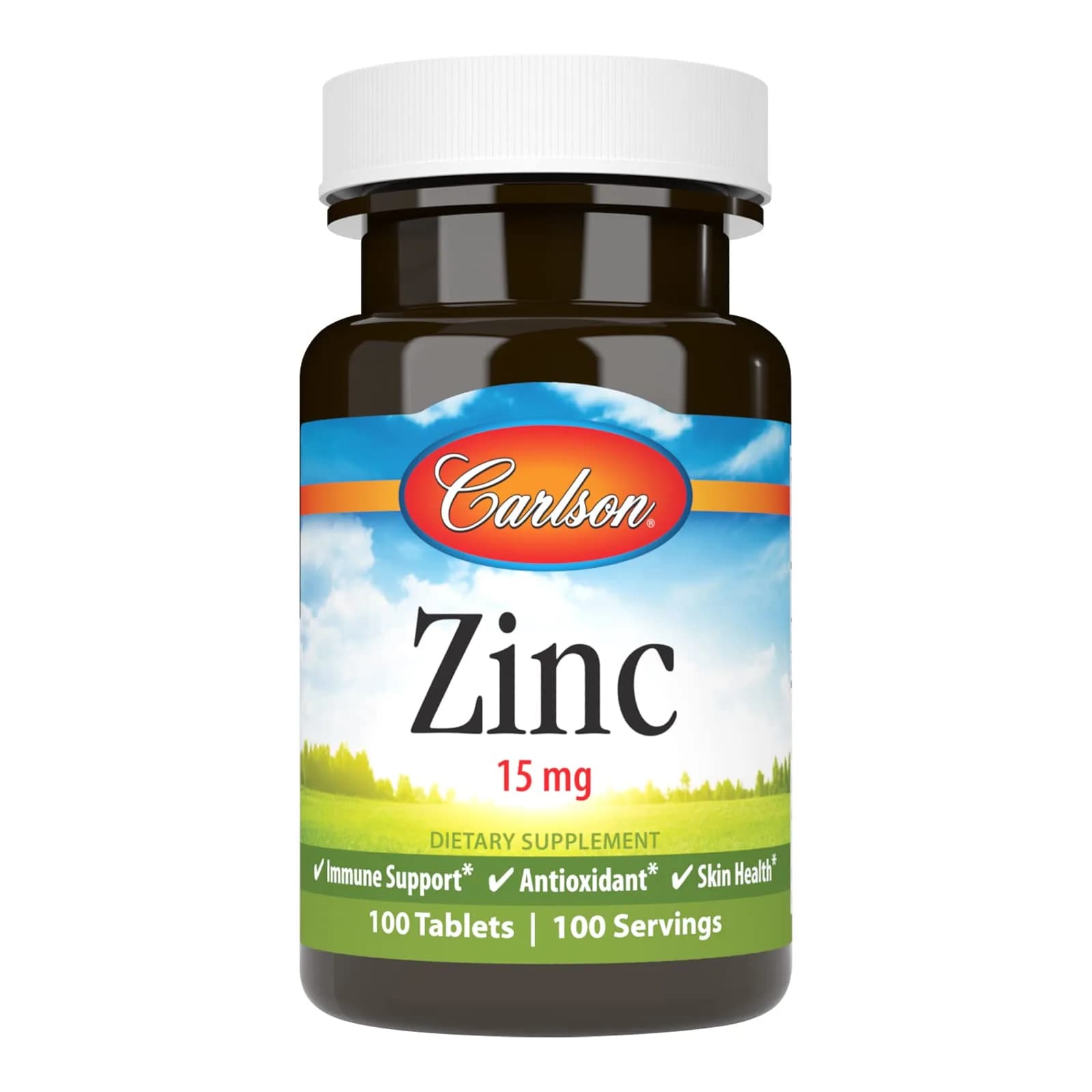 Carlson Zinc 15 mg | Supports Immune & Skin Health, 100 Tablets - main product image
