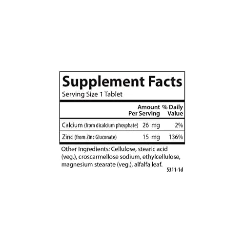 Carlson Zinc 15 mg | Supports Immune & Skin Health, 100 Tablets thumbnail 4