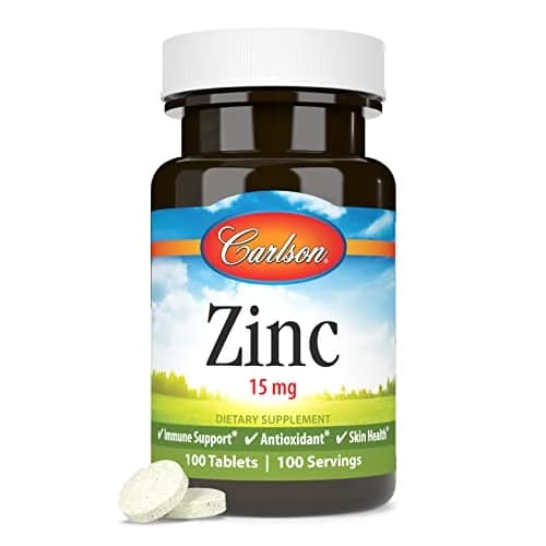 Carlson Zinc 15 mg | Supports Immune & Skin Health, 100 Tablets thumbnail 5