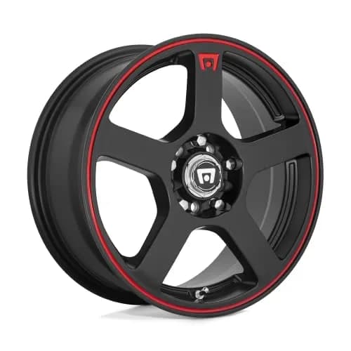 Motegi MR116 FS5 16x7 4x100/4.5 5.57 40mm Matte Black with Red Stripe | Performance Racing Wheel thumbnail 1