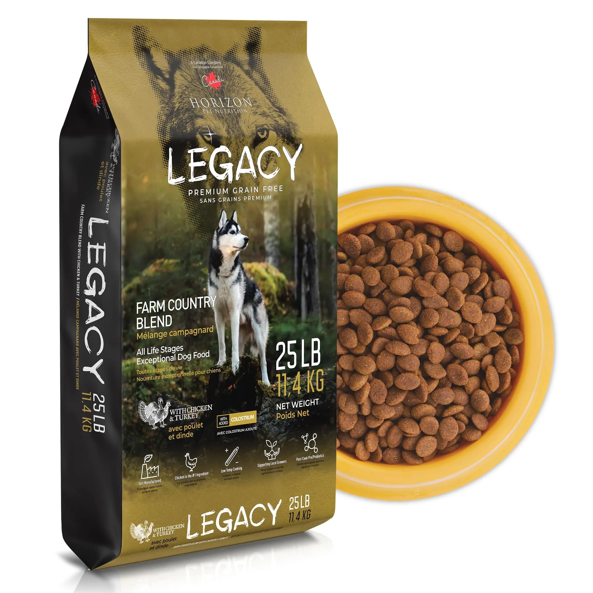LEGACY High Protein Dog Food — Real Chicken & Turkey First Ingredient, Added Colostrum, Grain-Free, 25 lb | Supports Immunity & Digestion