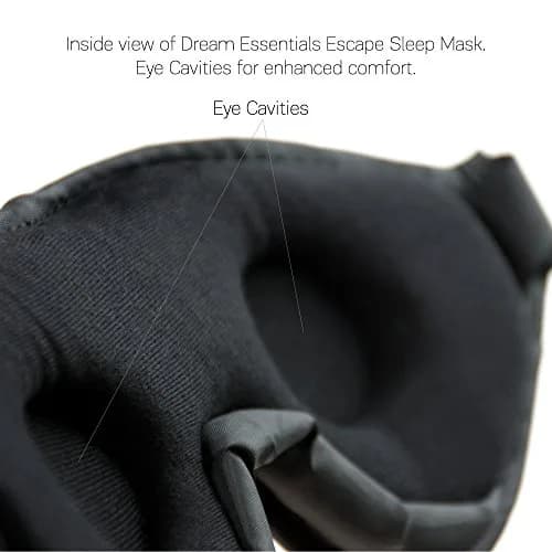 Dream Essentials Escape 3D Sleep Mask, Earplugs & Pouch | Contoured Light Block, Memory Foam, Navy Blue thumbnail 2