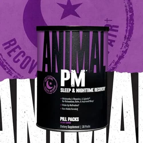 Animal PM Sleep Aid for Adults 30 Count | Non-Habit Forming Relaxation with Melatonin, L-Theanine, Zinc, Magnesium, GABA thumbnail 7