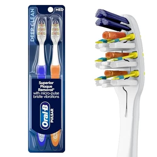 Oral-B Pulsar Pro-Health Expert Clean Battery Electric Toothbrush, 2 Count Medium | Removes 90% Plaque thumbnail 1